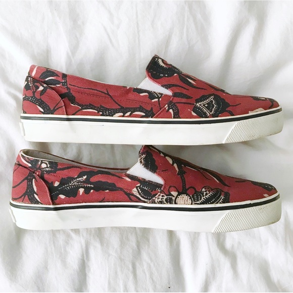 Isabel Marant Flower Rasta Blumy Slip-On Sneakers Claret Red Black White 11 - Picture 2 of 11